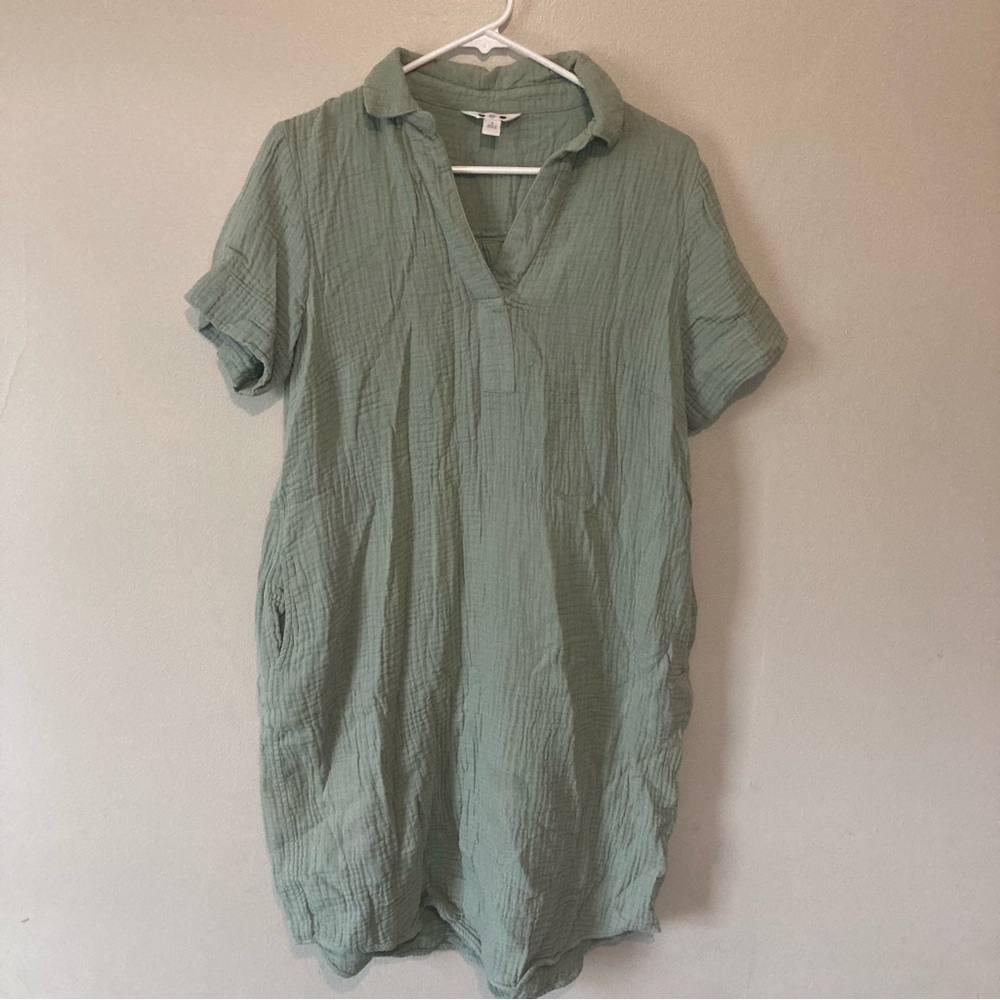 THREE DOTS Sage cotton gauze Tshirt Dress